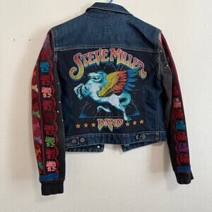 GAP Trucker Denim Jacket w/Steve Miller Band Graphic on Back Size M